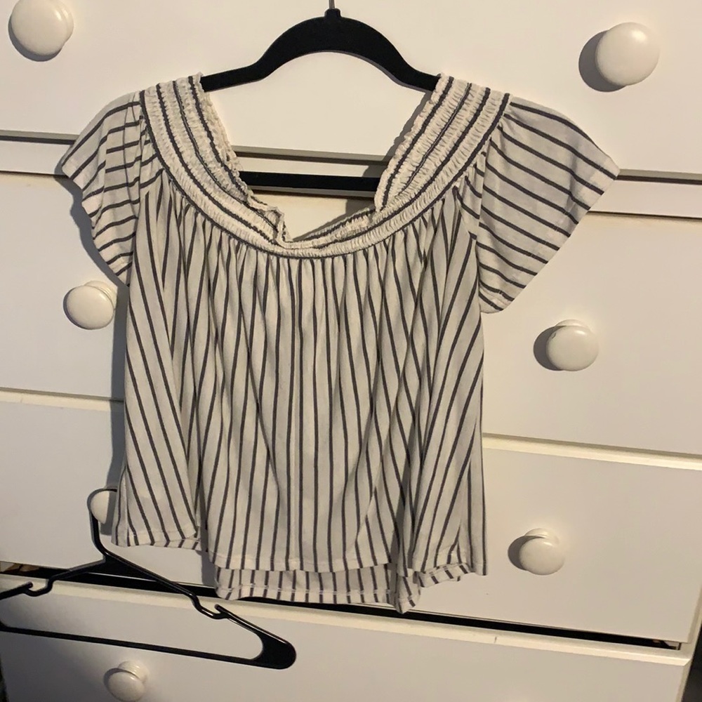 Off the shoulder striped top